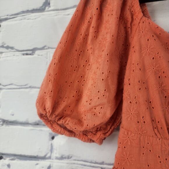 Altar'd State Dress Womens M Babydoll Eyelet Prairiecore Cottagecore - Picture 4 of 9